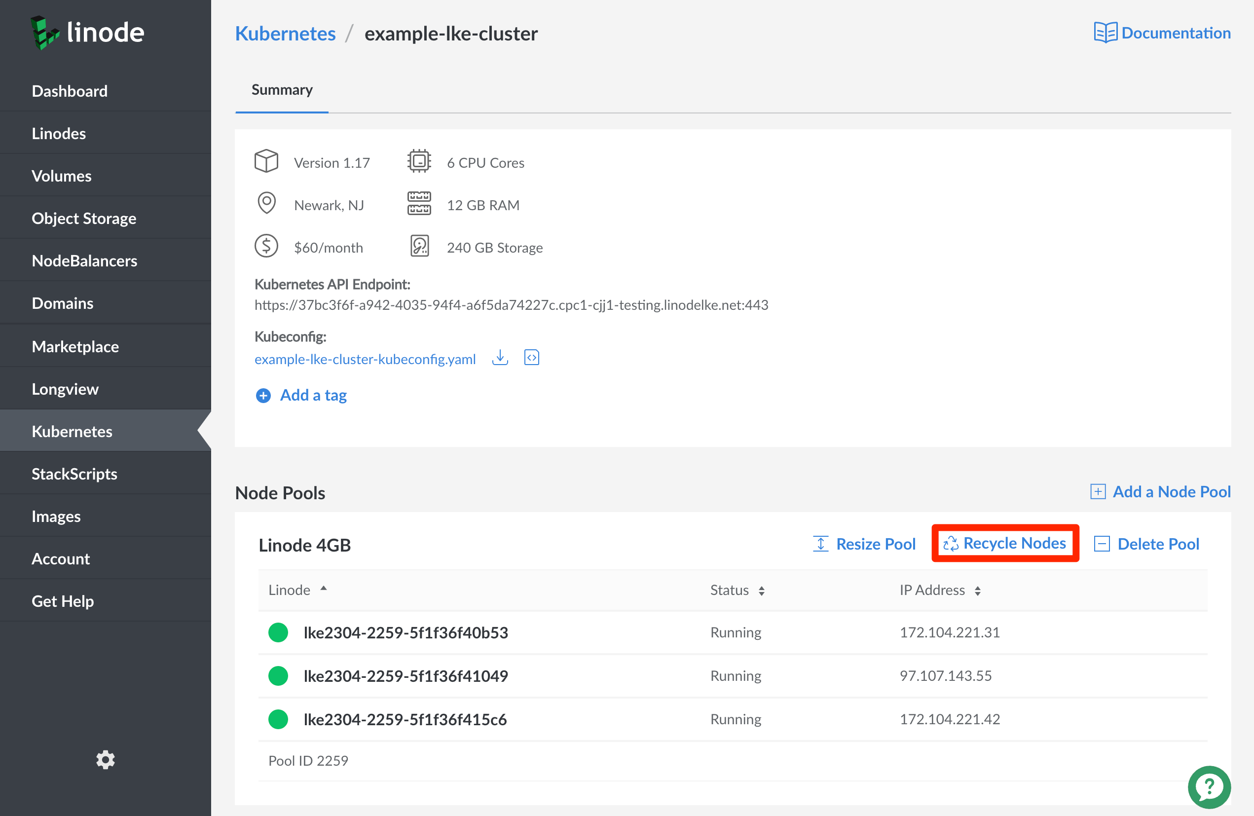 Recycle your cluster's node pool